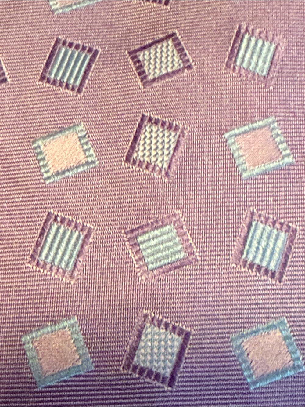 David Donahue Purple Tie with Blue and Pink Geometric Squares